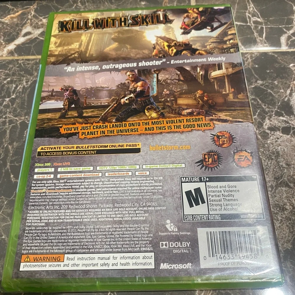 Bulletstorm (Microsoft Xbox 360, 2011) BRAND NEW SEALED COMPLETE CIB RARE